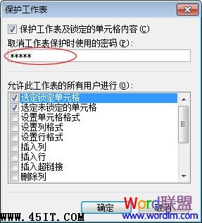 给锁定的单元格设置密码