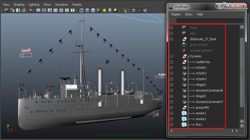 MAYA制作中山舰 绑定篇 脚本之家 MAYA动画教程