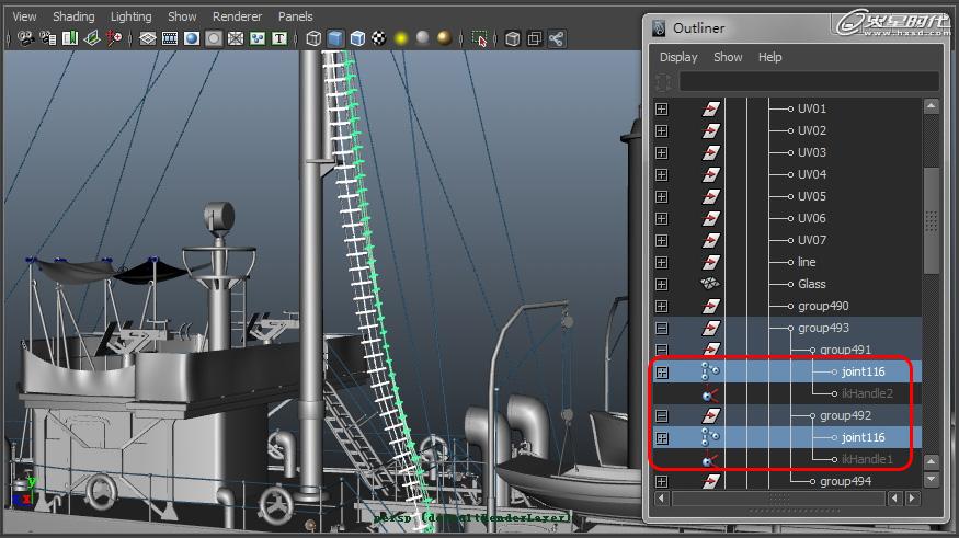 MAYA制作中山舰 绑定篇 脚本之家 MAYA动画教程