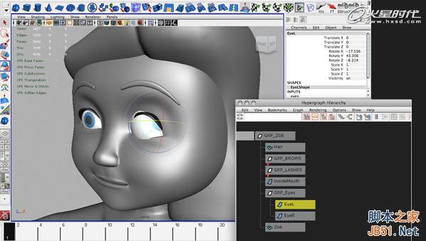 使用Maya的约束控制眼球 脚本之家 MAYA动画教程