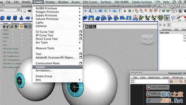 使用Maya的约束控制眼球 脚本之家 MAYA动画教程