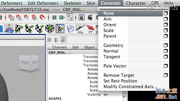 使用Maya的约束控制眼球 脚本之家 MAYA动画教程