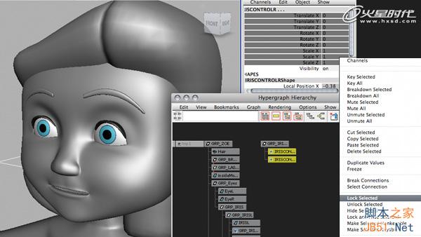 使用Maya的约束控制眼球 脚本之家 MAYA动画教程