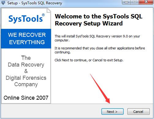SysTools SQL Recovery 9.0安装破解教程