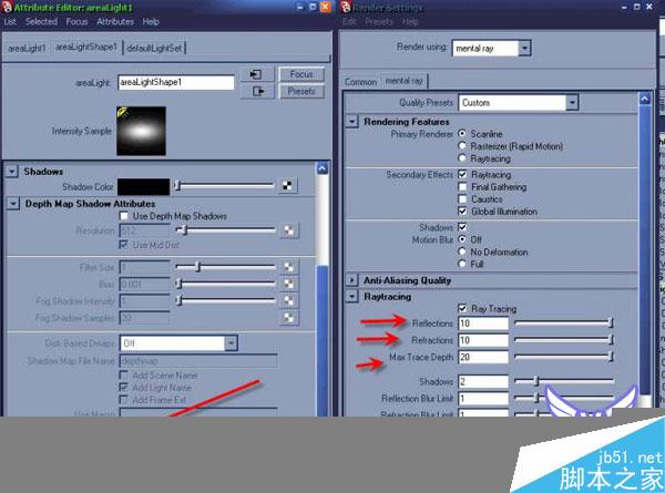 Maya区域光打光教程 脚本之家 MAYA材质灯光
