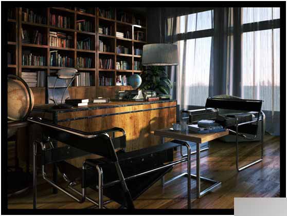 3DSAMX制作典雅书房 脚本之家 3DSMAX室内设计教程