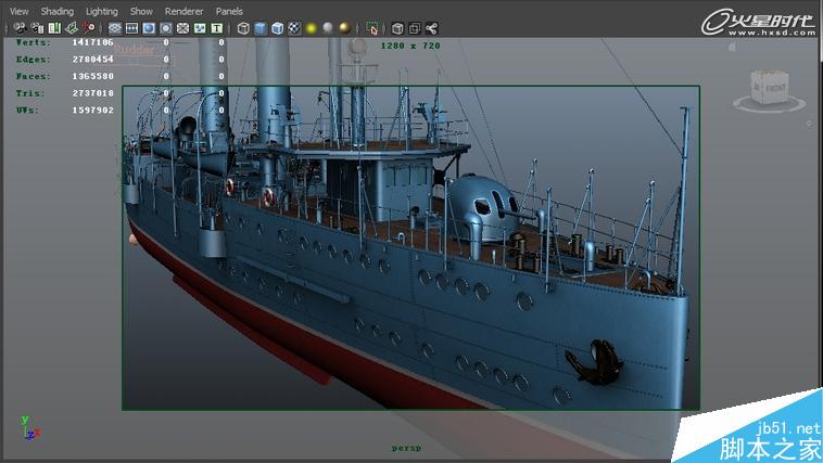 MAYA制作中山舰模型 脚本之家 MAYA建模教程