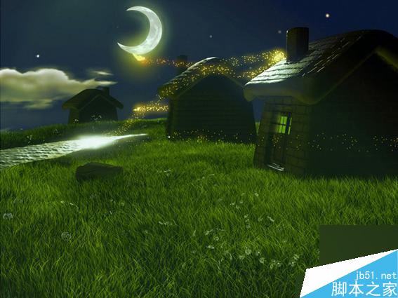 MAYA渲染教程 MAYA出渲染幽静的乡村夜色 脚本之家 MAYA材质灯光