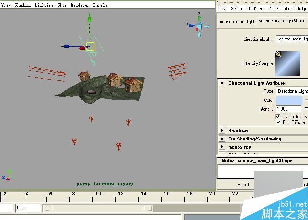 MAYA渲染教程 MAYA出渲染幽静的乡村夜色 脚本之家 MAYA材质灯光