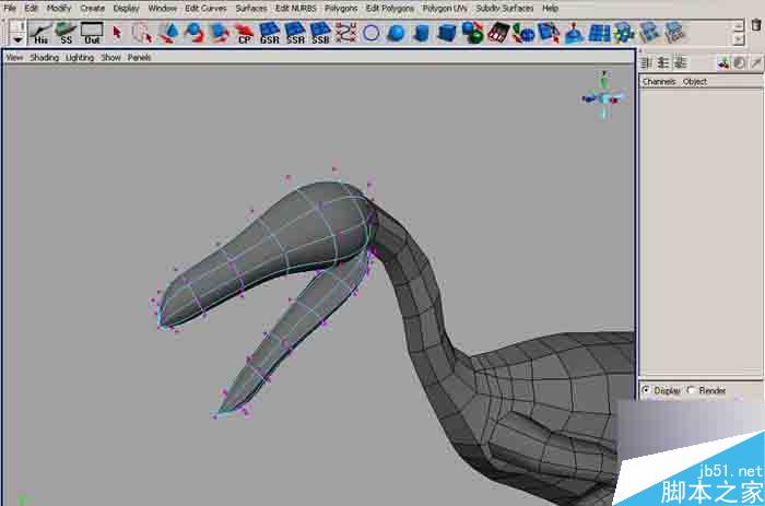 MAYA 7.0恐龙建模教程 脚本之家 MAYA建模教程