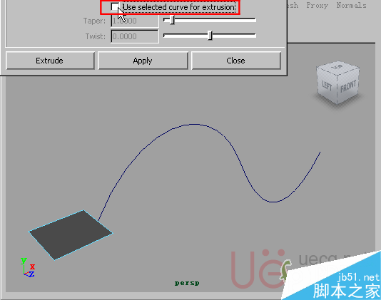 MAYA Polygons建模Edit Mesh命令集详解解释 脚本之家 MAYA建模教程9-edge-use-selected-curve-for-extrusion.gif