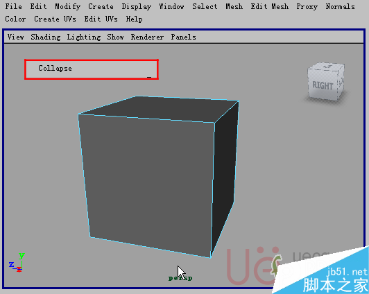 MAYA Polygons建模Edit Mesh命令集详解解释 脚本之家 MAYA建模教程46-collapse.gif