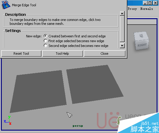 MAYA Polygons建模Edit Mesh命令集详解解释 脚本之家 MAYA建模教程47-merge-edge-tool.gif