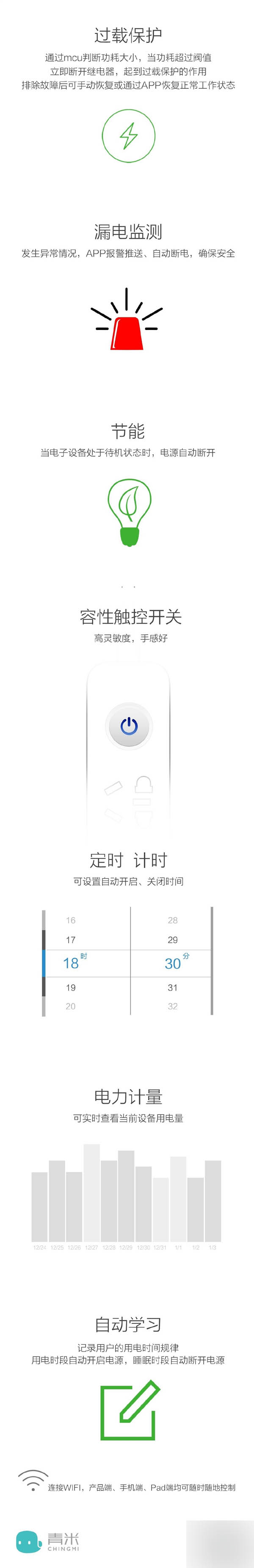 触控开关:新版小米插线板发布!功能更强大了