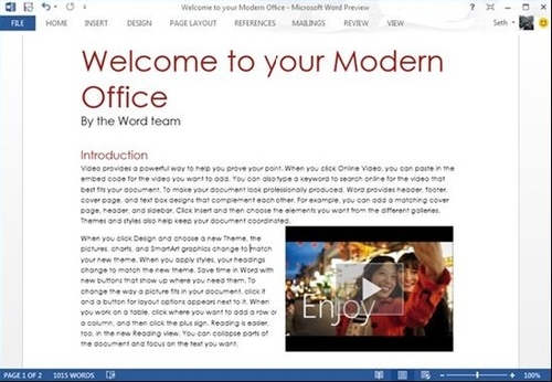 Word2013支持直接插入播放网络视频 三联教程
