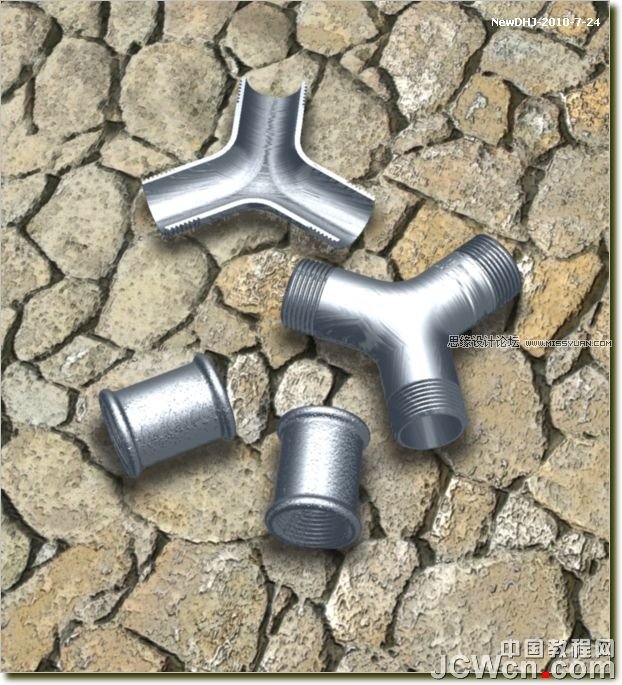 AutoCAD三维建模教程:三通管的制作过程,PS教程,思缘教程网