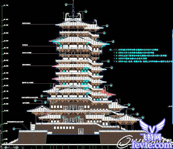 autocaf打造典雅别致的古代楼阁 脚本之家 cad教程