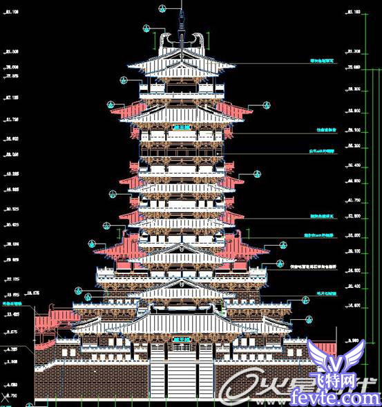 autocaf打造典雅别致的古代楼阁 脚本之家 cad教程