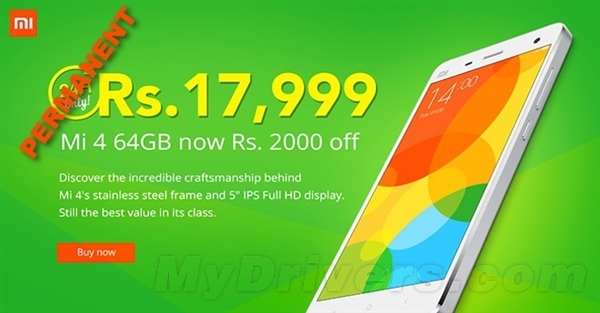 小米4 64GB印度大降价！