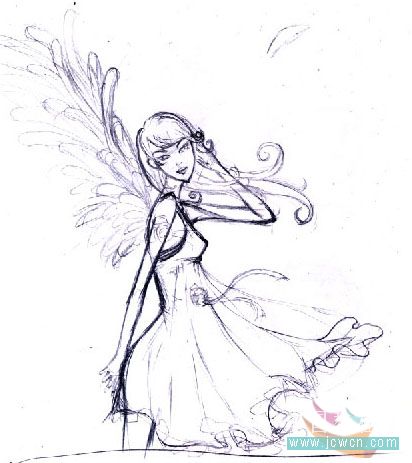 Illustrator教程:制作漂亮插画花季的天使-脚本之家