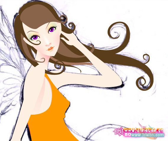 Illustrator教程:制作漂亮插画花季的天使-脚本之家