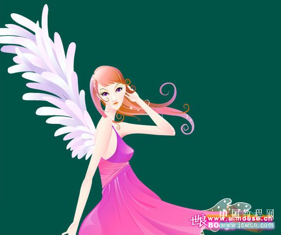 Illustrator教程:制作漂亮插画花季的天使-脚本之家