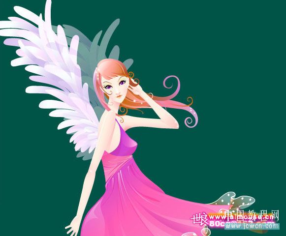 Illustrator教程:制作漂亮插画花季的天使-脚本之家