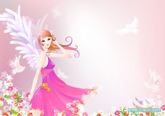 Illustrator教程:制作漂亮插画花季的天使-脚本之家