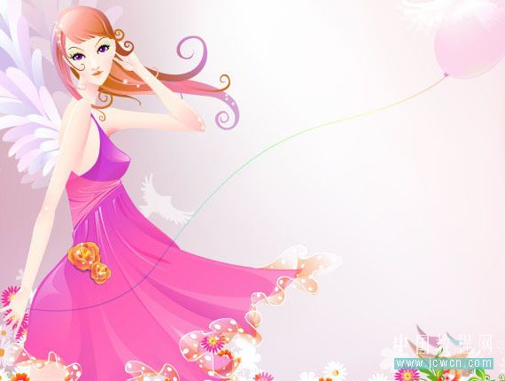 Illustrator教程:制作漂亮插画花季的天使-脚本之家