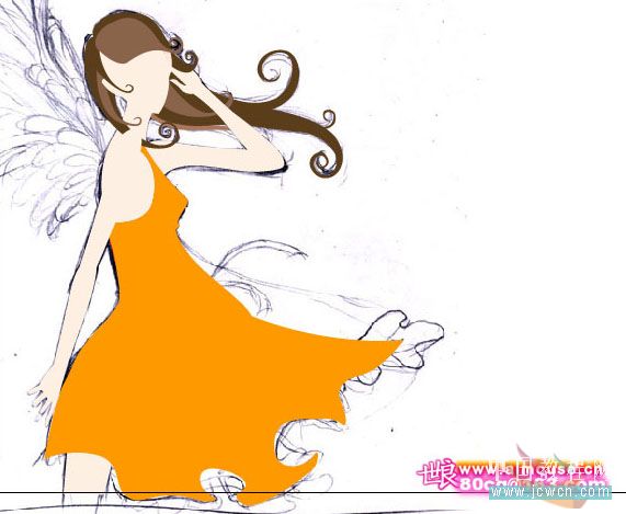 Illustrator教程:制作漂亮插画花季的天使-脚本之家