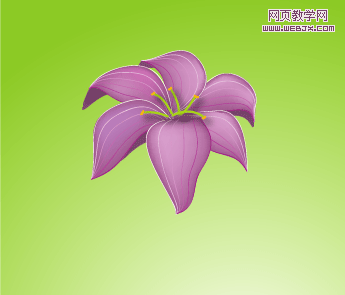 Illustrator渐变网格绘制紫百合-脚本之家