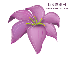 Illustrator渐变网格绘制紫百合-脚本之家