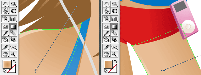adding highlights and shadows on the skin