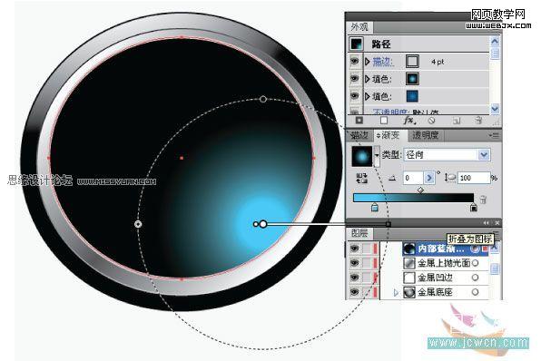 Illustrator教程:制作流行的半透明水晶按钮_脚本之家