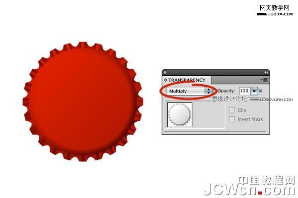 Illustrator CS4教程:绘制矢量瓶盖_脚本之家