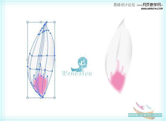 Illustrator教程:绘制梦幻的白色花朵_脚本之家