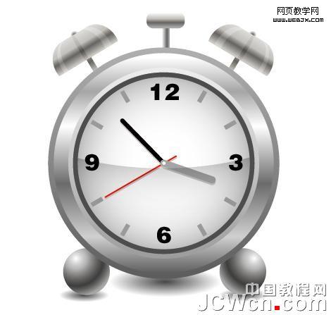 Illustrator鼠绘教程：渐变工具运用绘制金属闹钟_中国教程网
