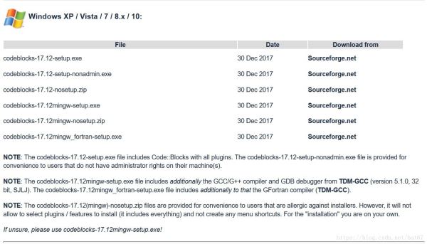 网页截图，目前17.12版本是最新的
