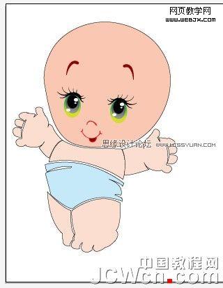 Illustrator绘制人物教程:可爱卡通宝宝_脚本之家