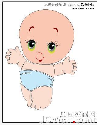 Illustrator绘制人物教程:可爱卡通宝宝_脚本之家