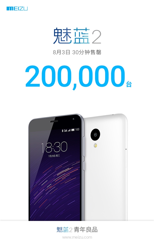 599元！20万台魅蓝2半小时售罄