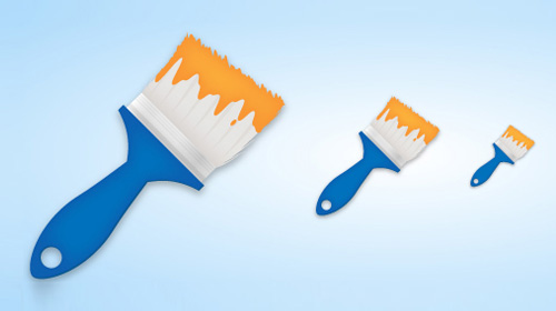 create a simple paint brush icon
