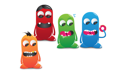 make colorful bean characters on illustrator cs4