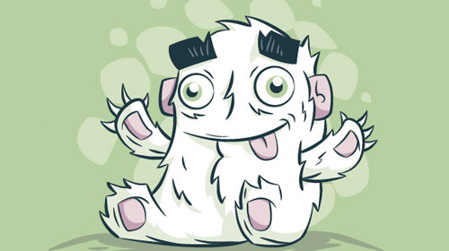 create a cute creature character from a sketch