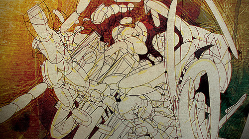 create an abstract textured artwork in illustrator