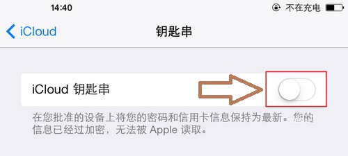 开启iCloud钥匙串