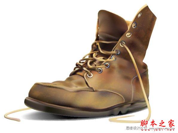 Illustrator渐变网格打造老爸的旧皮靴 脚本之家