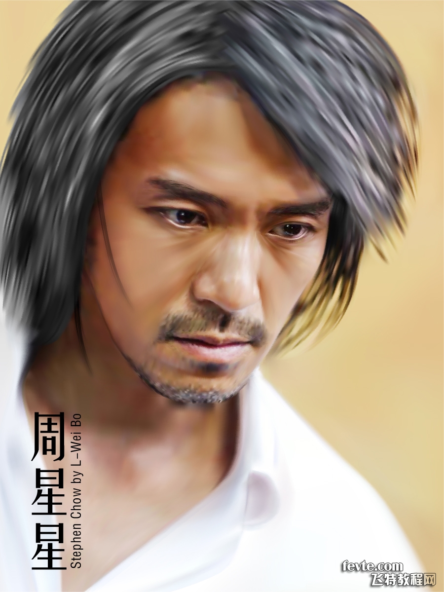 AI网格工具绘制周星驰人像 脚本之家