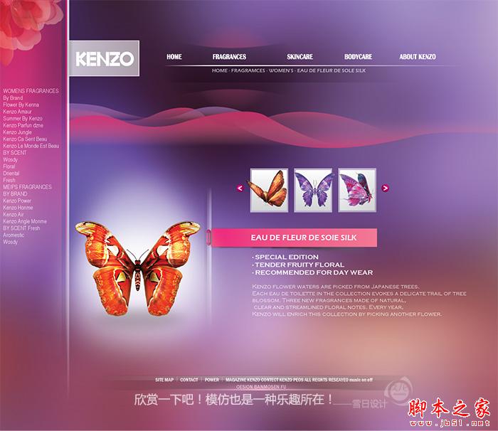 Illustrator制作唯美网站主页效果图 脚本之家 AI实例教程