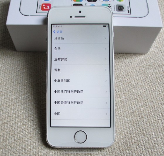 iPhone5s激活第四部：选择国家或地区